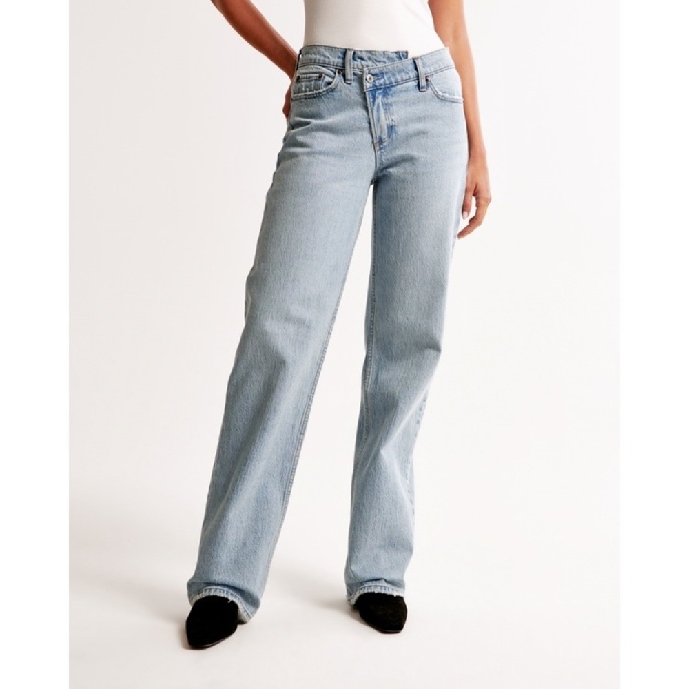 Abercrombie & Fitch The 90's Straight Mid Rise Jeans Womens 27 Long Western